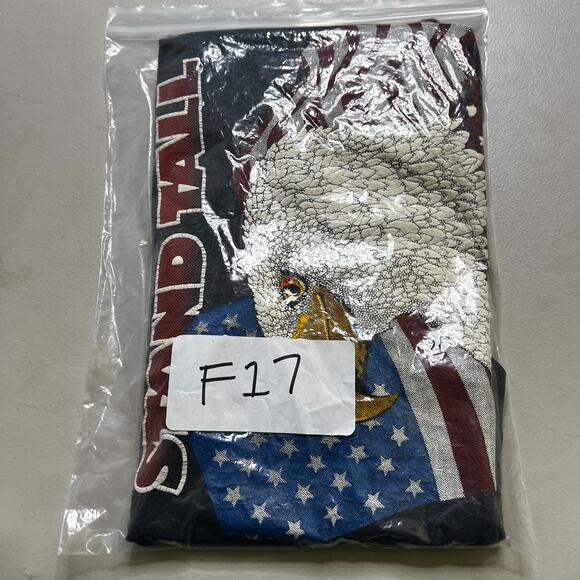 Vintage 90s flag bald eagle “Stand Talk America” T-shirt Men size Large Retro - Picture 10 of 10